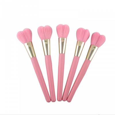 Heart-shaped Pink Loose Powder Cosmetics Brushes Single Makeup Brushes Set